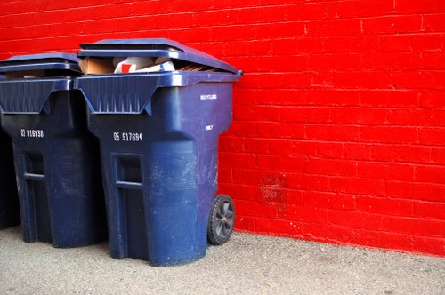 Skip bin being delivered in Deptford